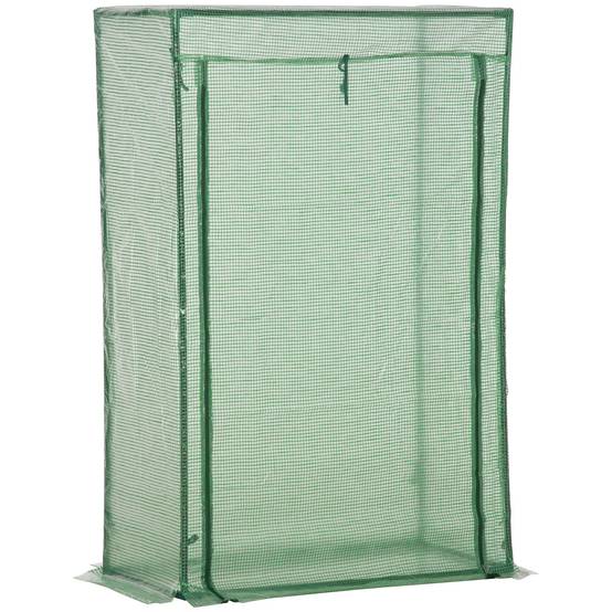 Serre de balcon étroite acier plastique protection hivernage plantes 100x50x150cm vert foncé - ComfortXL Outdoor Living - Image 1