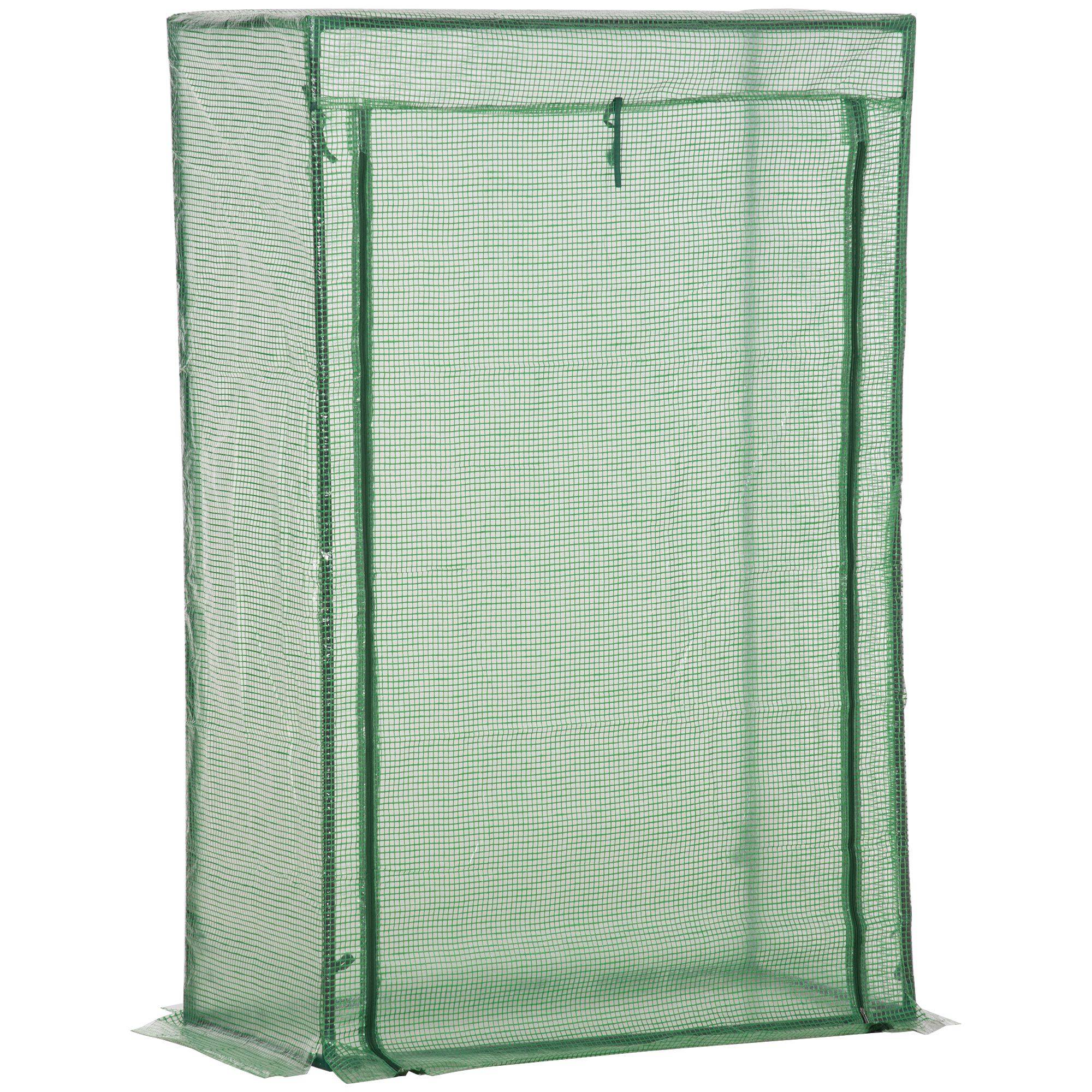 Serre de balcon étroite acier plastique protection hivernage plantes 100x50x150cm vert foncé - ComfortXL Outdoor Living - Image 1