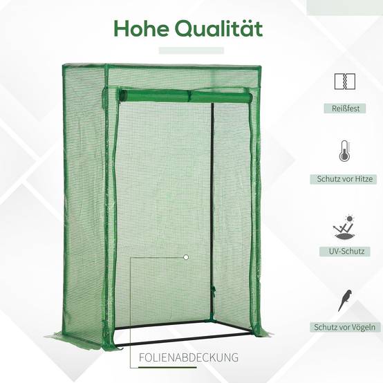 Serre de balcon étroite acier plastique protection hivernage plantes 100x50x150cm vert foncé - ComfortXL Outdoor Living - Image 6