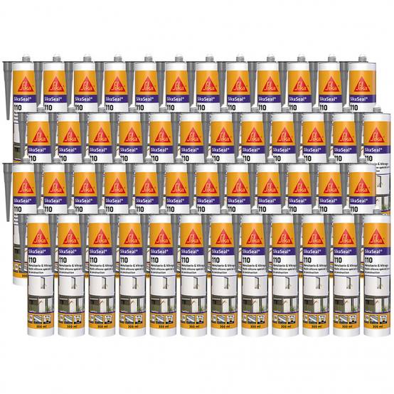 48x Mastic silicone SikaSeal 110 Menuiserie & Vitrage 300ml SIKA - Couleur: Anthracite - Image 5