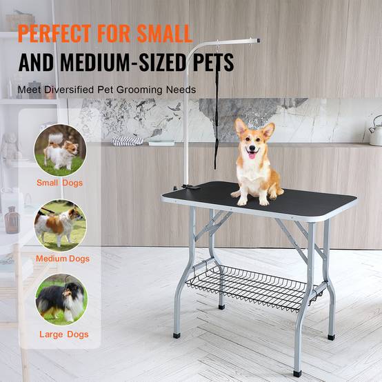 VEVOR Table toilettage chien pliable 914,4x609,6 mm, charge 149,7 kg, 1 potence. - Image 6