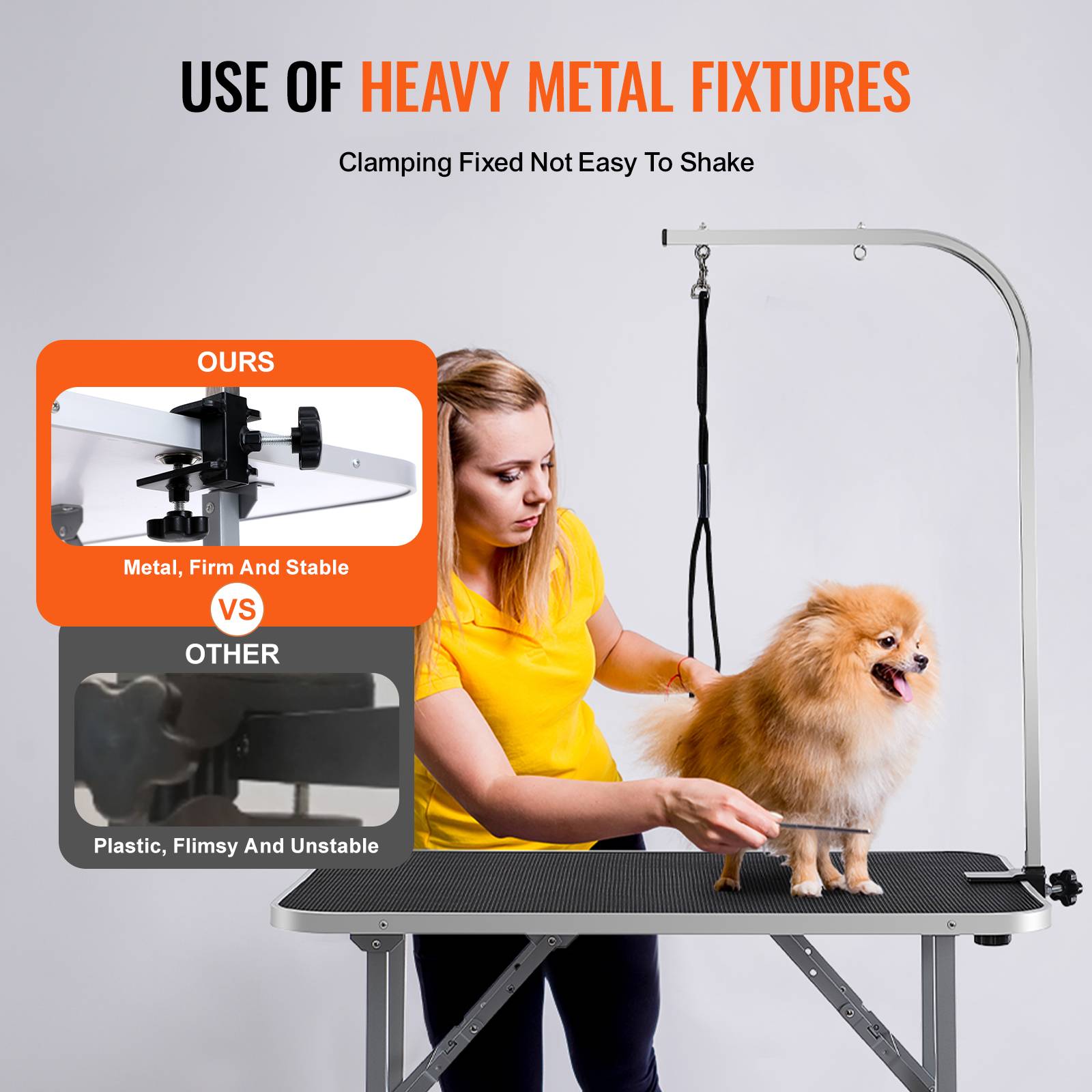 VEVOR Table toilettage chien pliable 914,4x609,6 mm, charge 149,7 kg, 1 potence. - Image 3