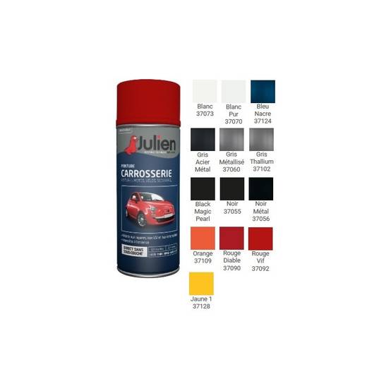 Julien - Peinture aérosol Carrosserie 400ml (différents coloris) JULIEN - Couleur: Gris acier métal