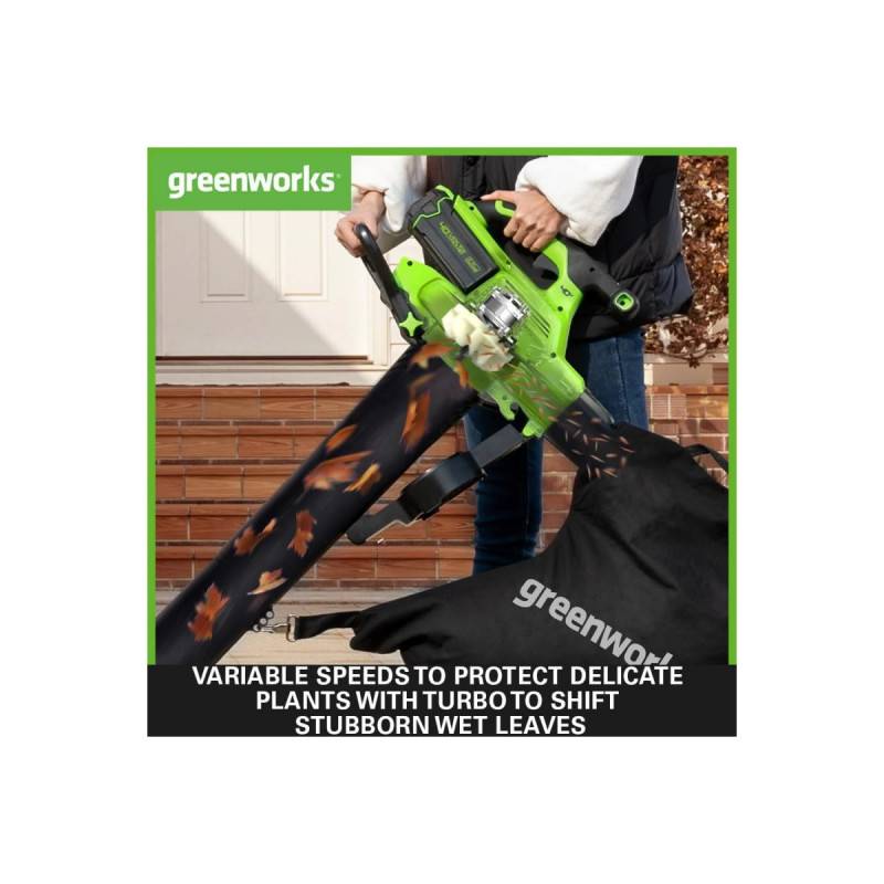 Greenworks - Aspirateur/Souffleur Brushless 40V GREENWORKS - Sans batterie ni chargeur - GD40BVII - Image 3