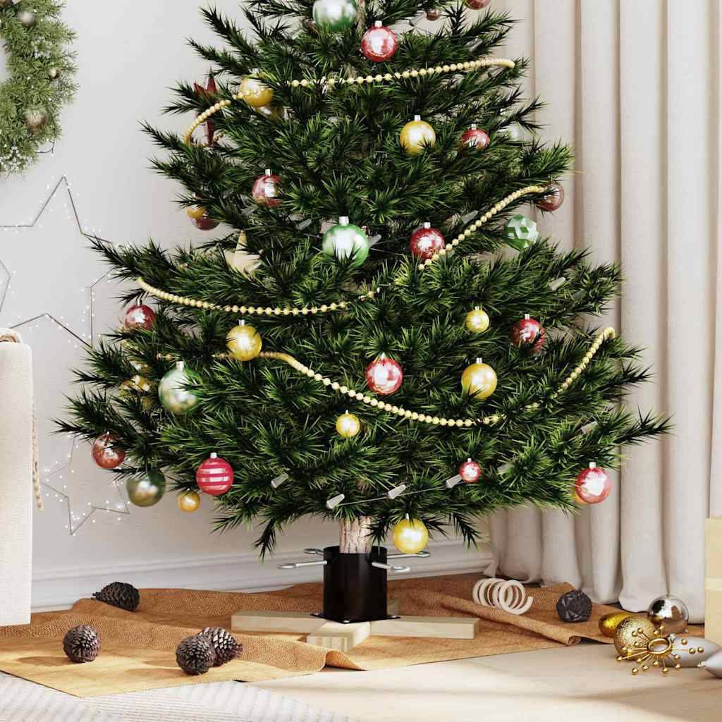 Vidaxl - Pied de Sapin de Noël 1.73 Noir 50 x 50 x 16 cm Pin massif vidaXL 42019196 - Image 1