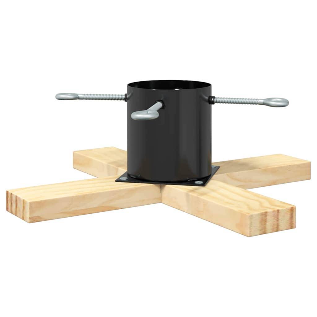 Vidaxl - Pied de Sapin de Noël 1.73 Noir 50 x 50 x 16 cm Pin massif vidaXL 42019196 - Image 2