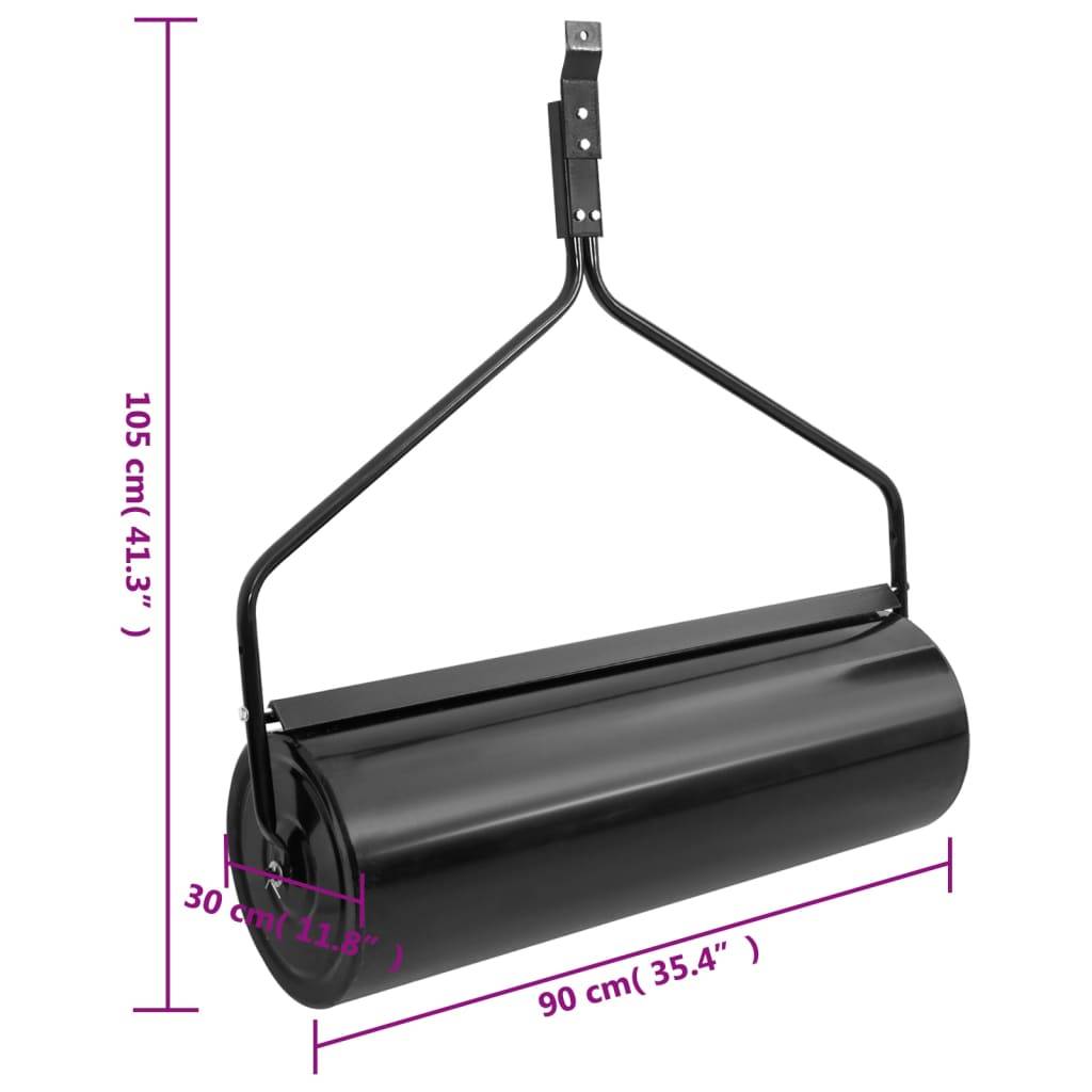 Vidaxl - Rouleau à gazon à pousser de jardin noir 63 L fer vidaXL 154466 - Image 3