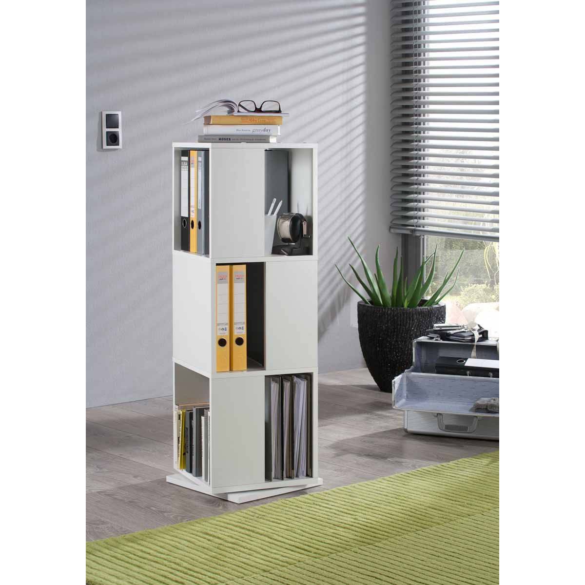 Étagère Pivotante "3 Compartiments" 108cm Blanc - Image 2