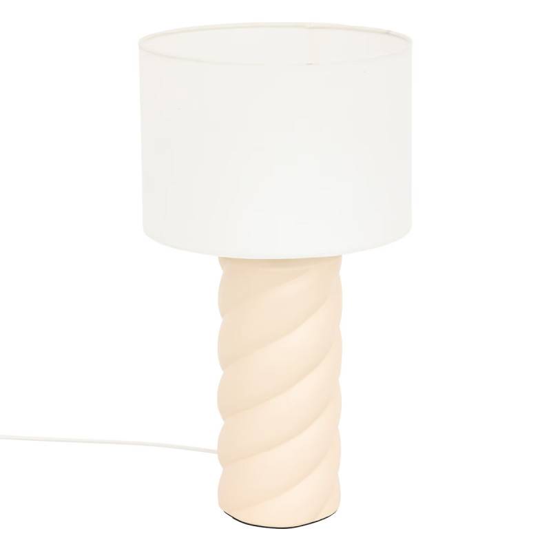 Lampe cylindre Noly 44 cm céramique beige Atmosphera - Image 1