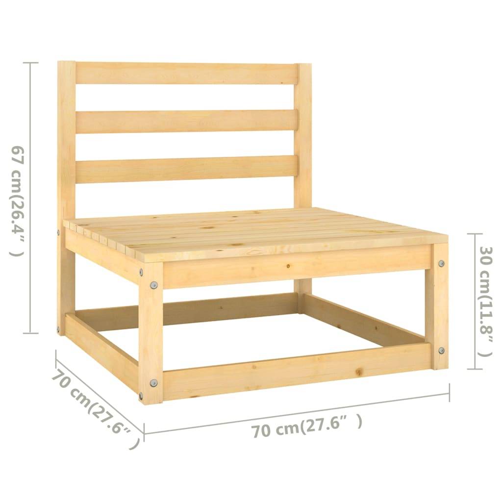 Helloshop26 - Salon de jardin meuble d'extérieur ensemble de mobilier 9 pièces avec coussins bois de pin massif - Image 8