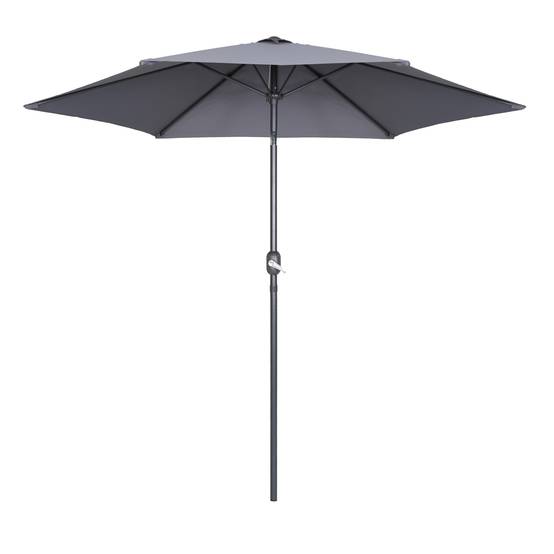 Oviala - Parasol droit 3m inclinable à manivelle en aluminium gris anthracite Matera - Oviala - Image 1