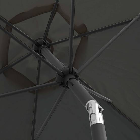 Oviala - Parasol droit 3m inclinable à manivelle en aluminium gris anthracite Matera - Oviala - Image 3