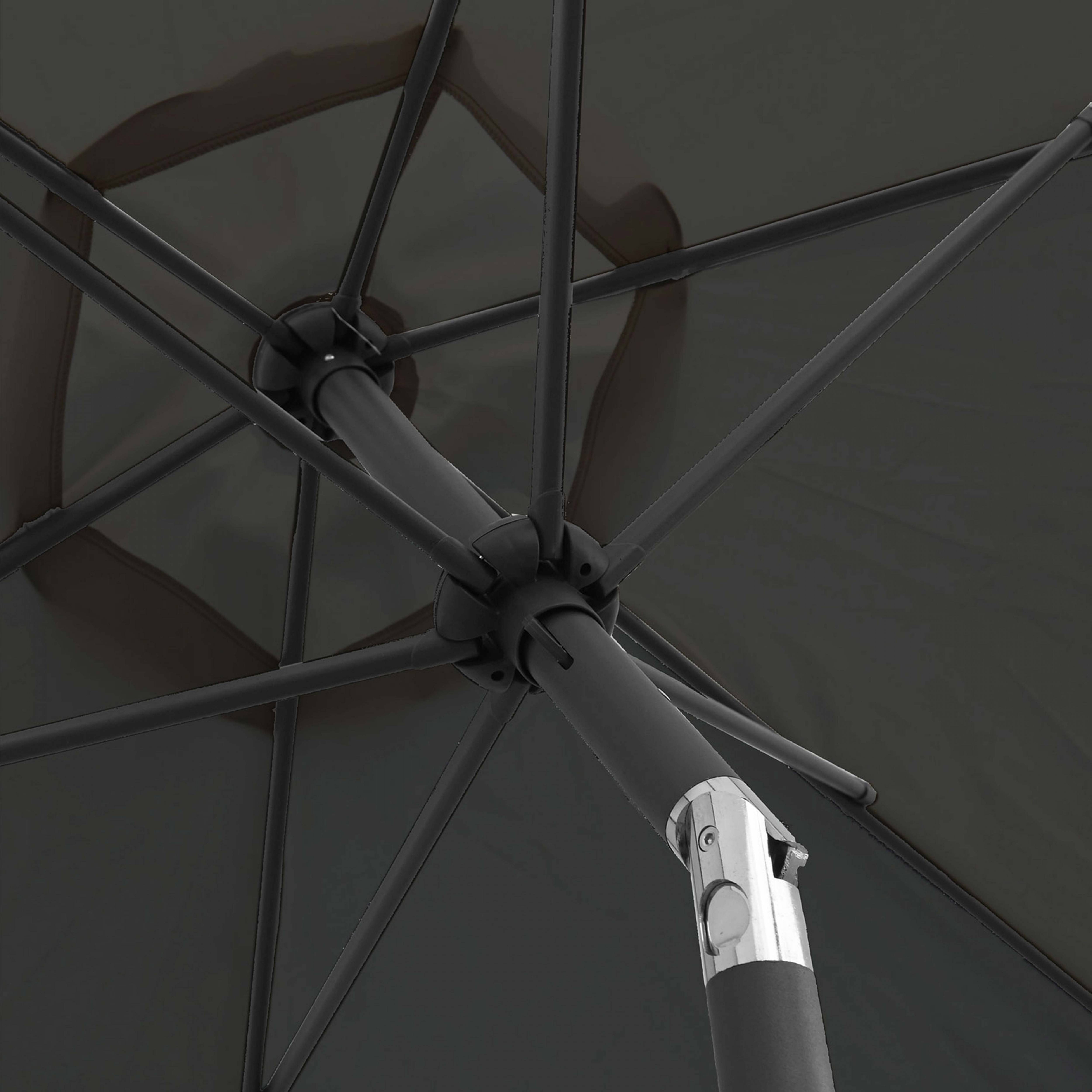 Oviala - Parasol droit 3m inclinable à manivelle en aluminium gris anthracite Matera - Oviala - Image 3