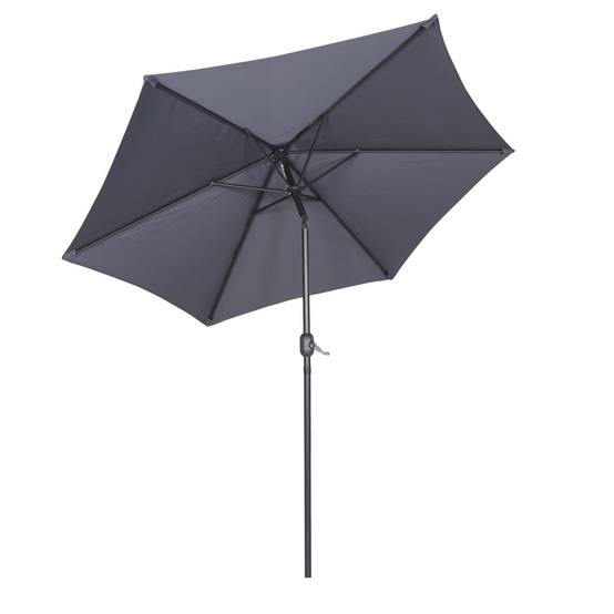 Oviala - Parasol droit 3m inclinable à manivelle en aluminium gris anthracite Matera - Oviala - Image 2
