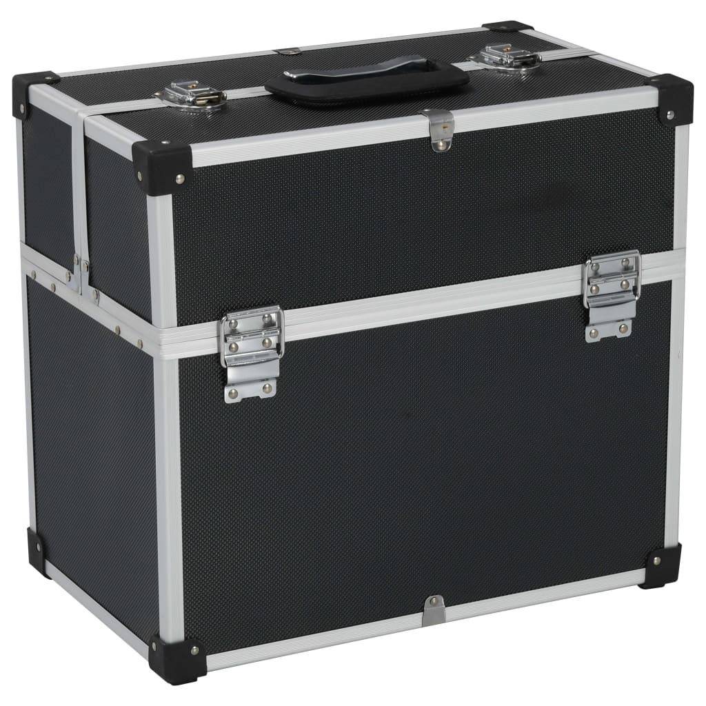 Helloshop26 - Boîte à outils valise à outils mallette à outils trolley à outils caisse à outils rangement stockage fichiers 38 cm noir - Image 1