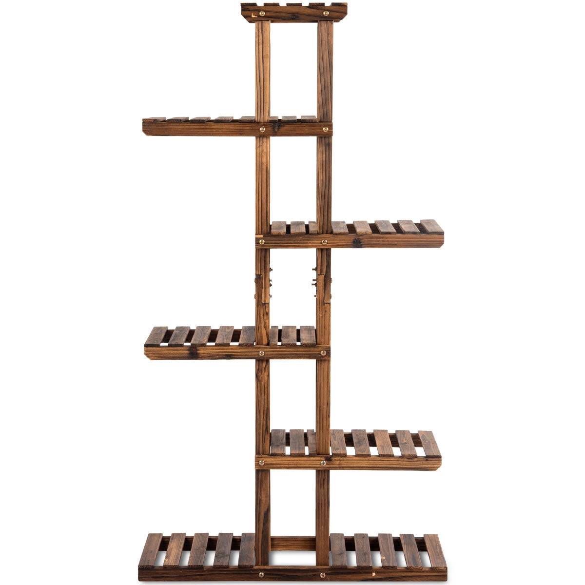 Helloshop26 - Étagère à fleurs en bois à 6 niveaux 75 x 25 x 140 cm porte plante décoration - Image 1
