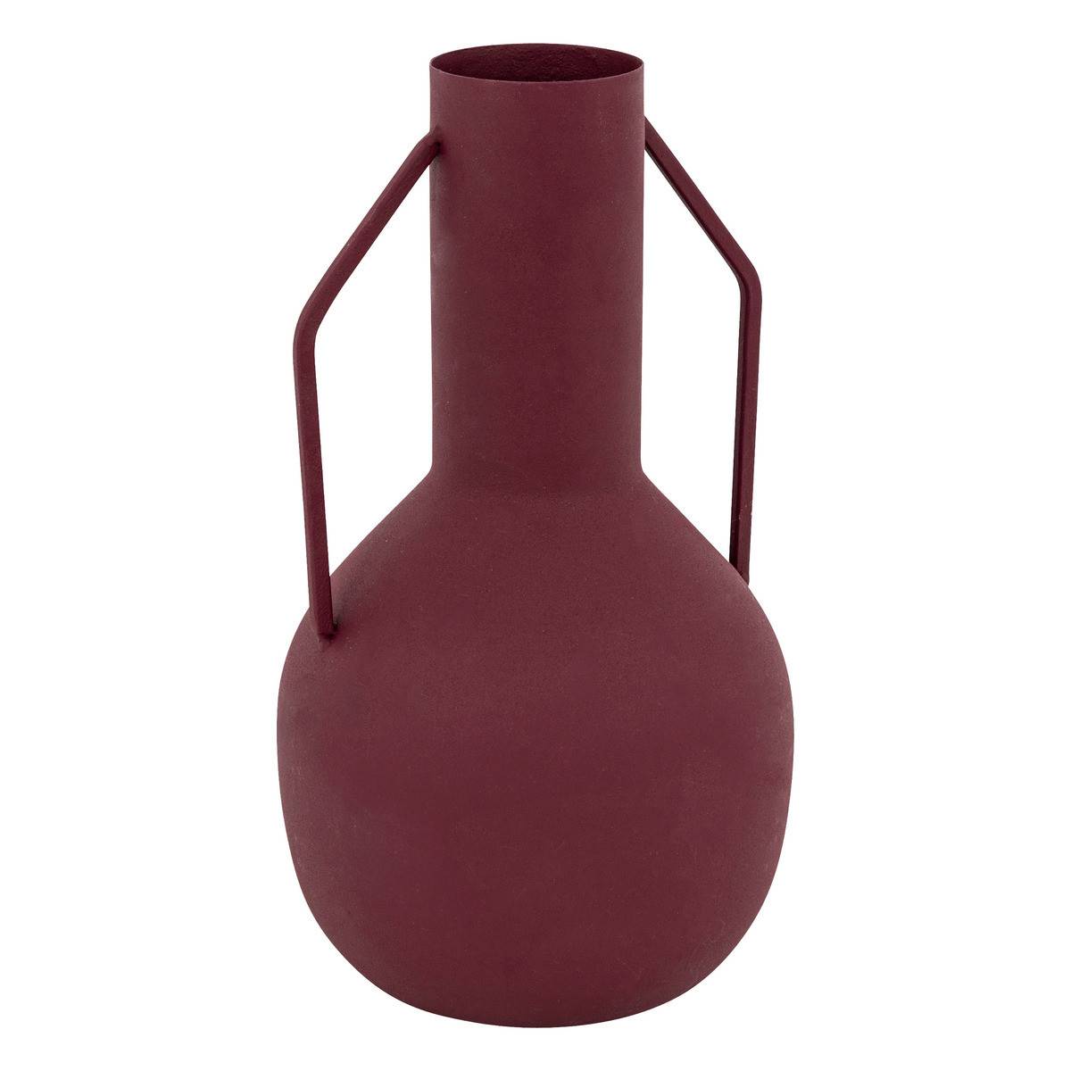 Atmosphera - Vase amphore en métal Rouge Rubis design moderne H 20 cm - Image 1