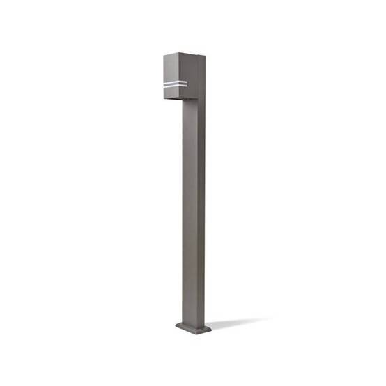 Borne de jardin extérieur design grise 1m pour ampoule GU10 - Image 1