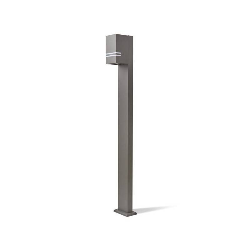 Borne de jardin extérieur design grise 1m pour ampoule GU10