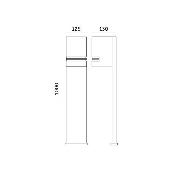 Borne de jardin extérieur design grise 1m pour ampoule GU10 - Image 3