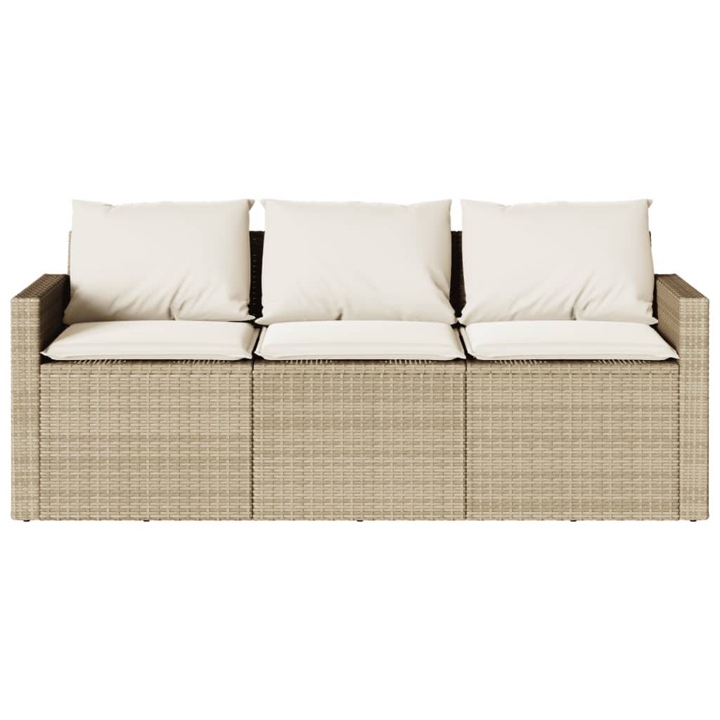 Maison Chic - Ensemble de 2 pcs table de jardin et chaises avec coussins - mobilier de jardin beige poly rotin-JU2716 - Image 6