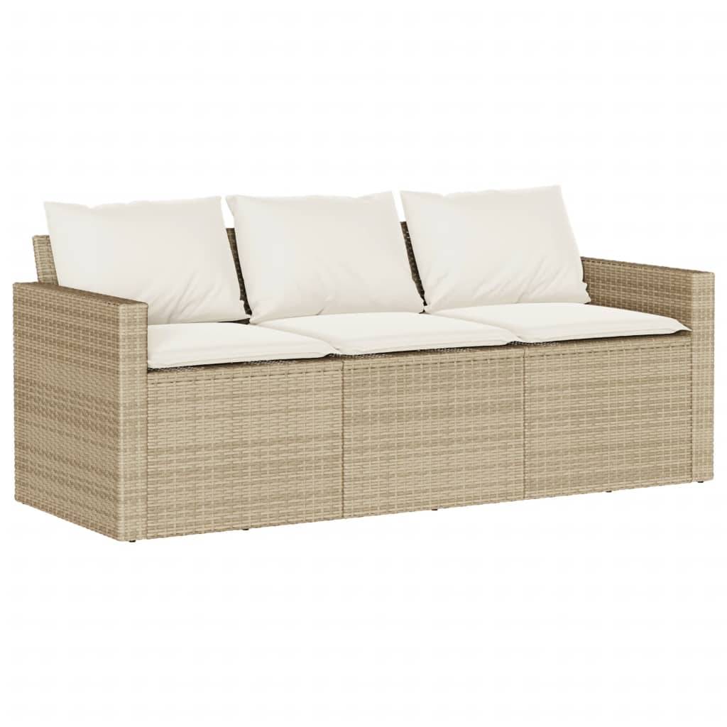 Maison Chic - Ensemble de 2 pcs table de jardin et chaises avec coussins - mobilier de jardin beige poly rotin-JU2716 - Image 4