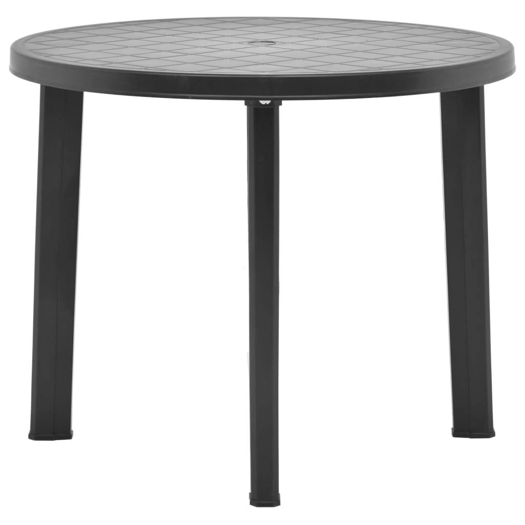 Table de jardin plastique anthracite Ø89 cm - PANGIVO - Image 1