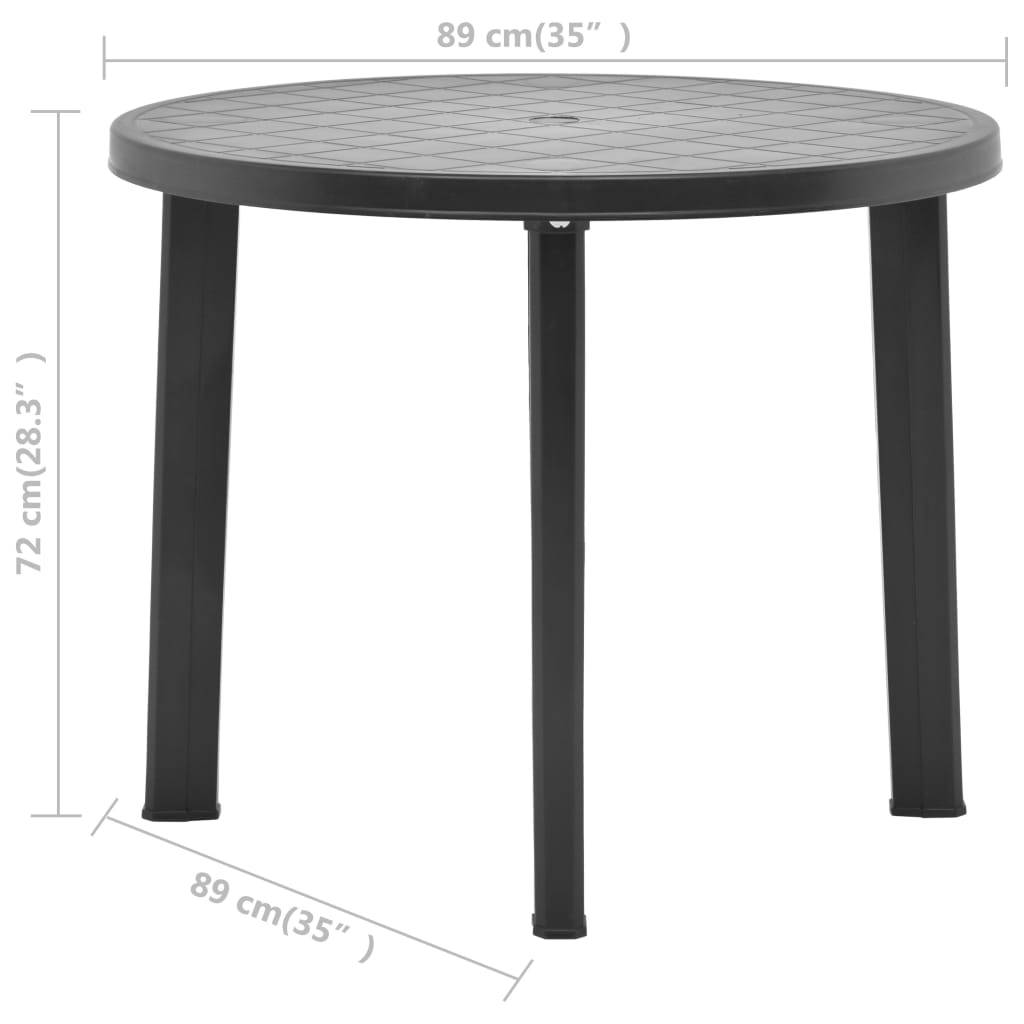 Table de jardin plastique anthracite Ø89 cm - PANGIVO - Image 6