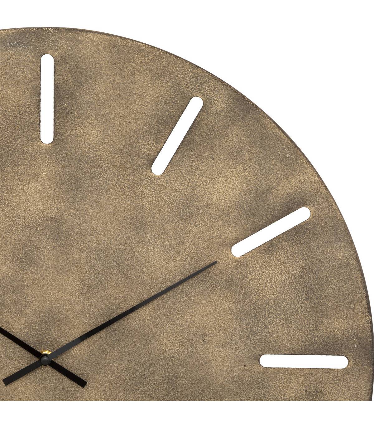 Pendule murale en métal couleur Bronze aspect vieilli D 55 cm - Image 2