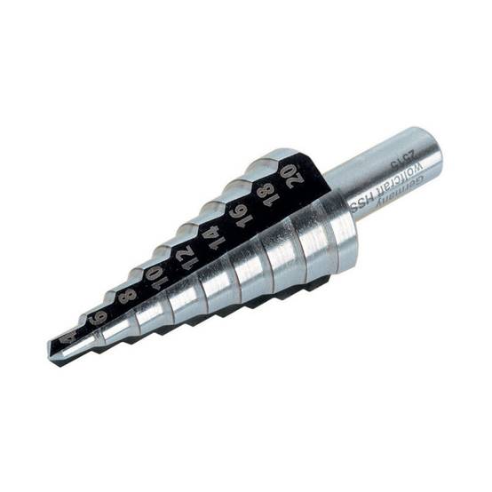 Wolfcraft - Foret étagé HSS WOLFCRAFT 2515000 Ø4 à 20 mm - queue Ø8 mm Wolfcraft - Image 1