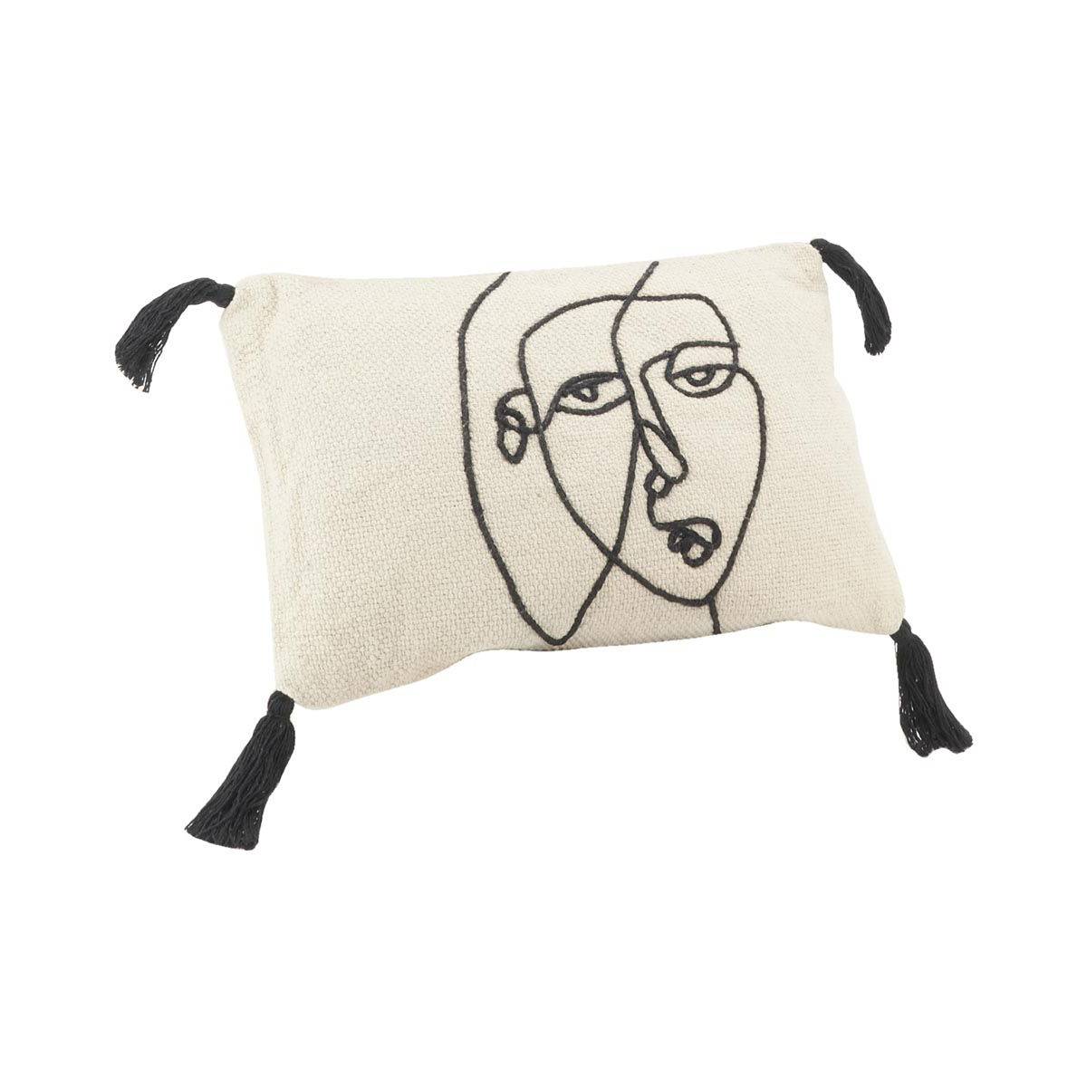 Aubry Gaspard - Coussin en coton Visage 50 x 30 cm - Image 1