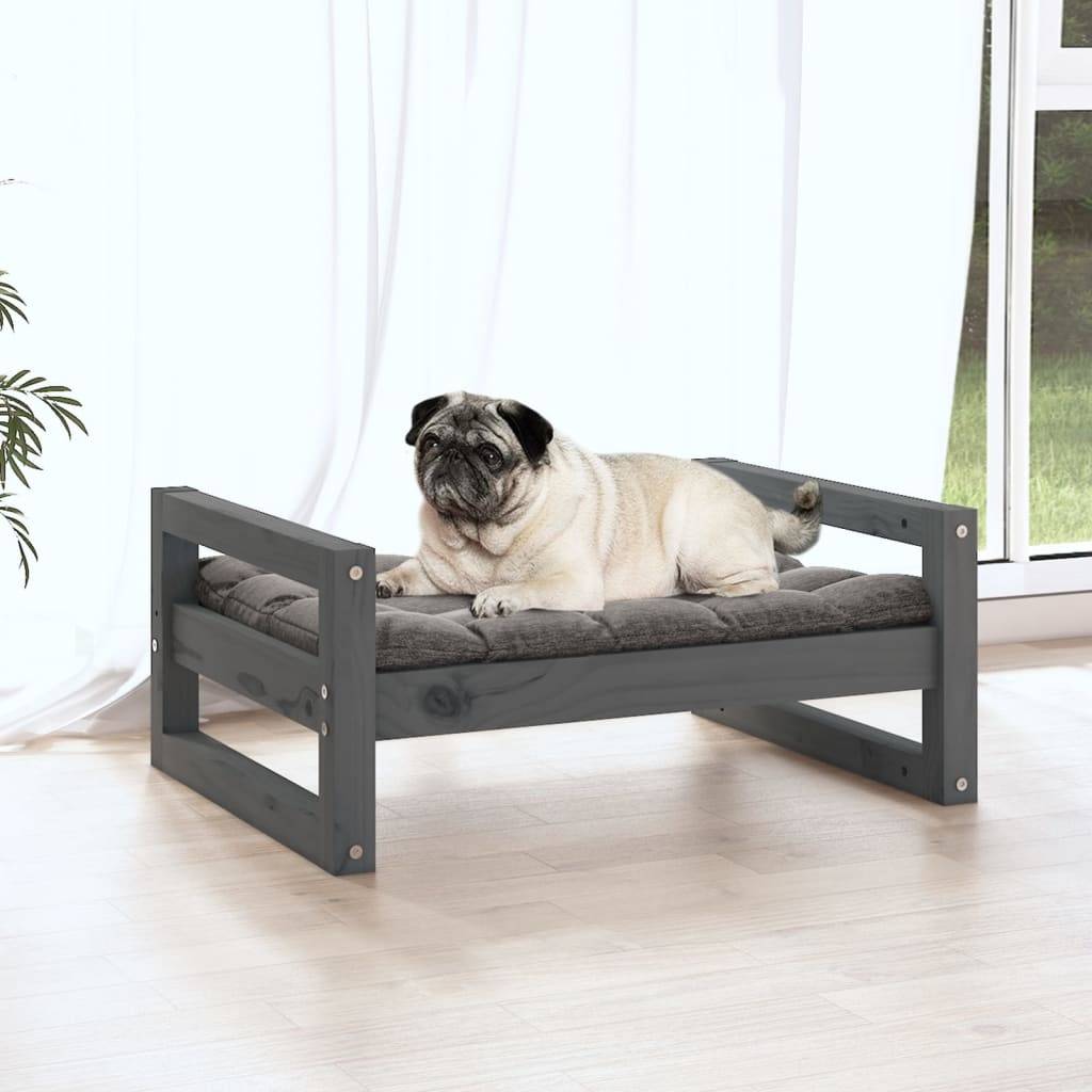 Vidaxl - Lit pour chien Gris 65,5x50,5x28 cm Bois de pin solide vidaXL 821474 - Image 4