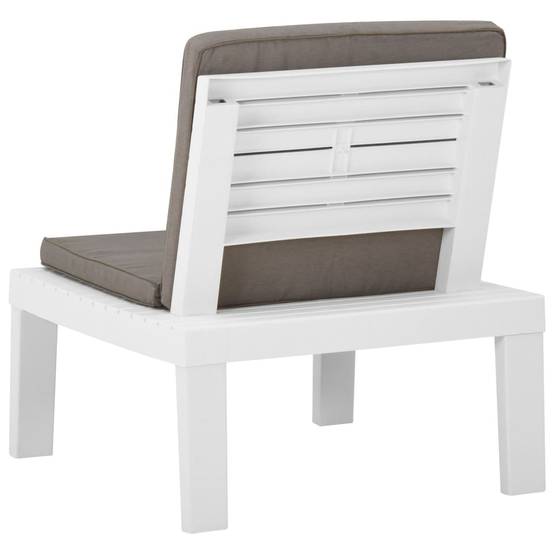 PANGIVO - Chaise de salon de jardin en plastique blanc avec coussins anthracite 65 x 65 x 70 cm (lot de 2) - PANGIVO - Image 6