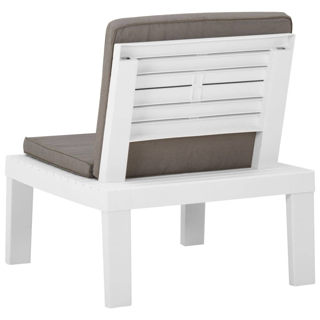 PANGIVO - Chaise de salon de jardin en plastique blanc avec coussins anthracite 65 x 65 x 70 cm (lot de 2) - PANGIVO - Image 6