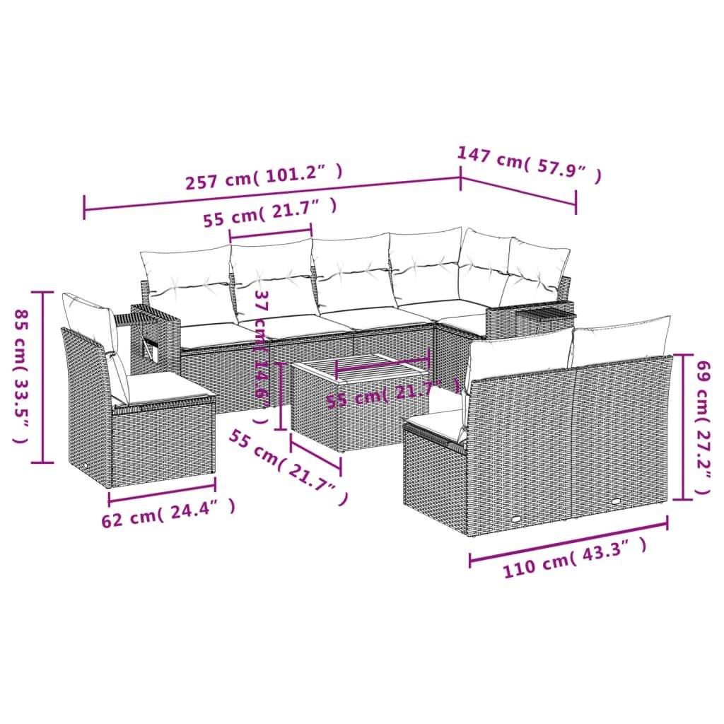 ComfortXL - Salon de Jardin d'Angle 8 Places Résine Tressée Modulable avec Coussins Gris Clair pour Terrasse Beige – ComfortXL Outdoor Living - Image 9