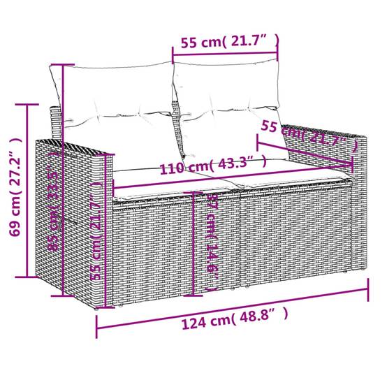 ComfortXL - Salon de Jardin d'Angle 8 Places Résine Tressée Modulable avec Coussins Gris Clair pour Terrasse Beige – ComfortXL Outdoor Living - Image 6