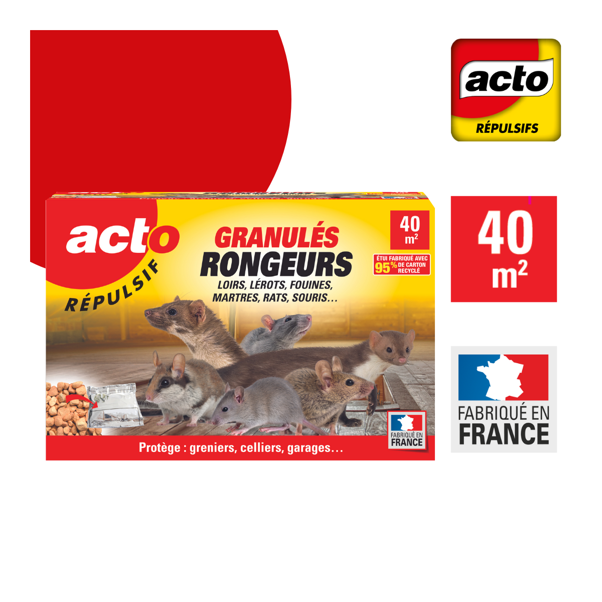Acto - Répulsif Rongeurs ACTO 400g | Loirs, Rats, Fouines | Bio - Image 2