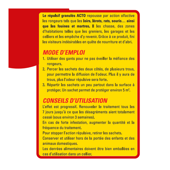 Acto - Répulsif Rongeurs ACTO 400g | Loirs, Rats, Fouines | Bio - Image 3