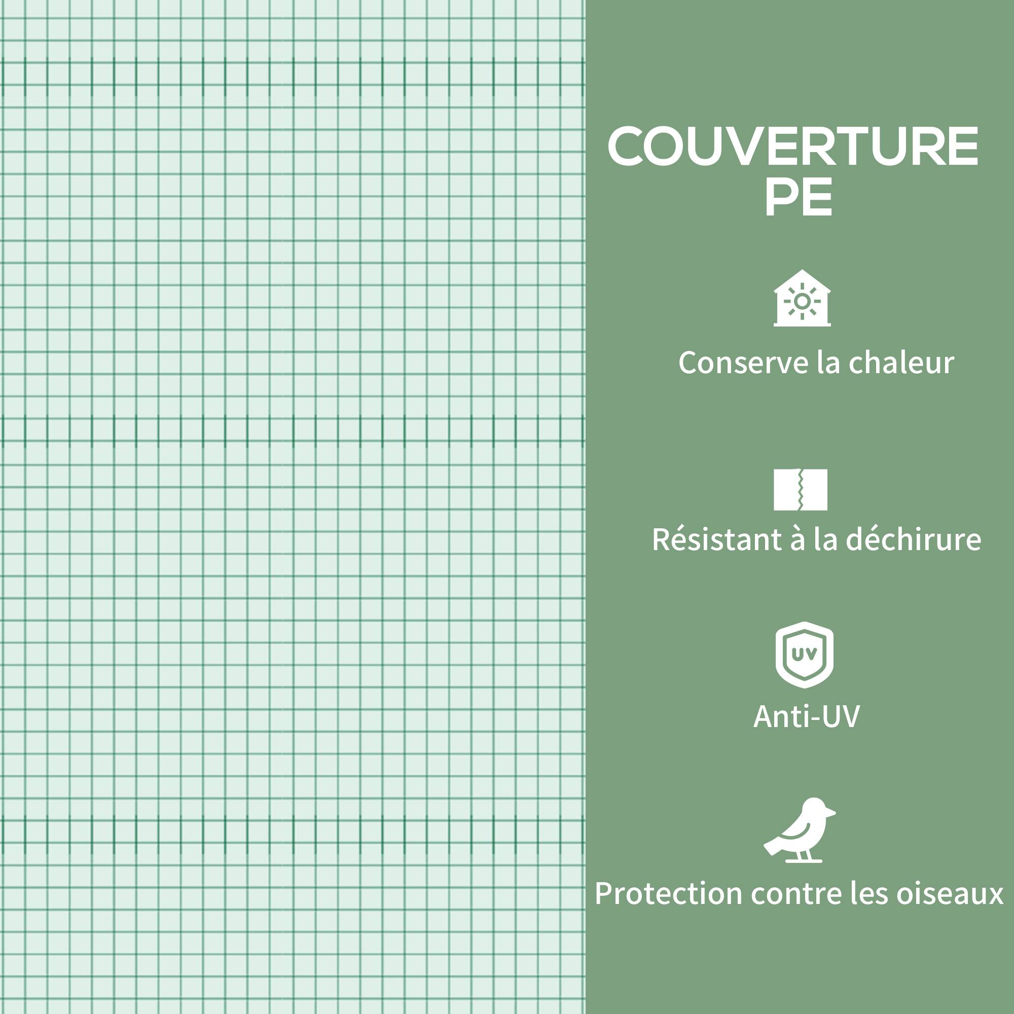 Serre balcon 4 niveaux en acier pour plantes tropicales protection 69x50x165cm vert - ComfortXL Outdoor Living - Image 6