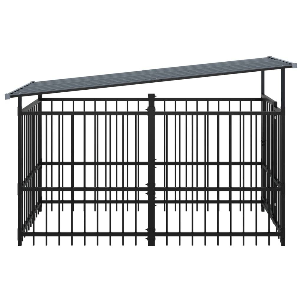 Vidaxl - Chenil d'extérieur avec toit pour chiens Acier 1,88 m² vidaXL 3124588 - Image 5