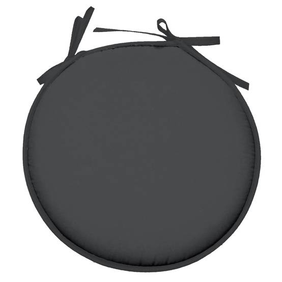 Lovely Casa - Galette de chaise ronde unie aux multiples couleurs - LOVELY CASA - Polyester - Gris anthracite - Image 1