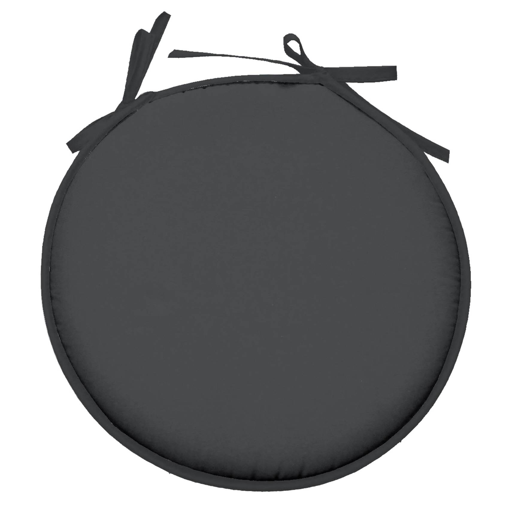 Lovely Casa - Galette de chaise ronde unie aux multiples couleurs - LOVELY CASA - Polyester - Gris anthracite - Image 1