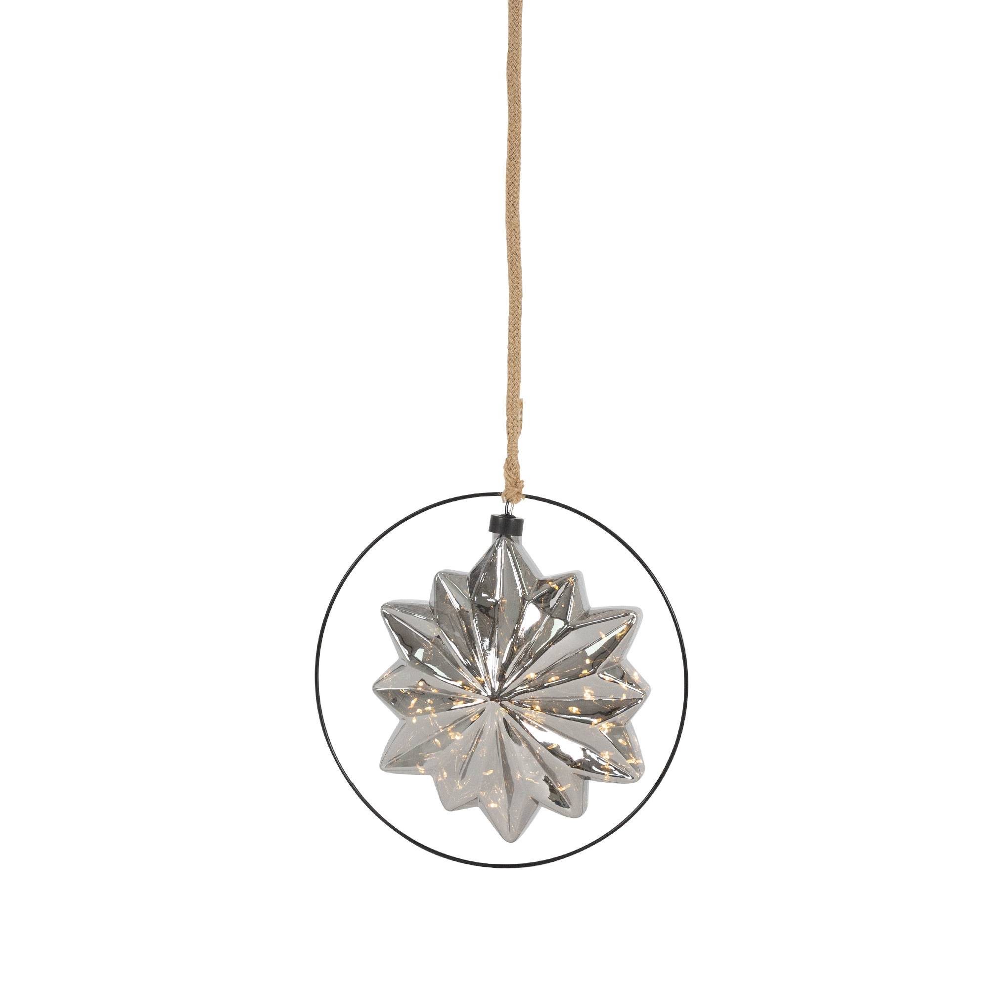 Étoile de Noël LED décoration en verre/métal étoile lumineuse suspendue Ø18 cm - Image 1