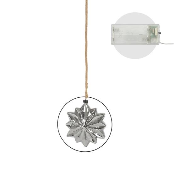 Étoile de Noël LED décoration en verre/métal étoile lumineuse suspendue Ø18 cm - Image 2