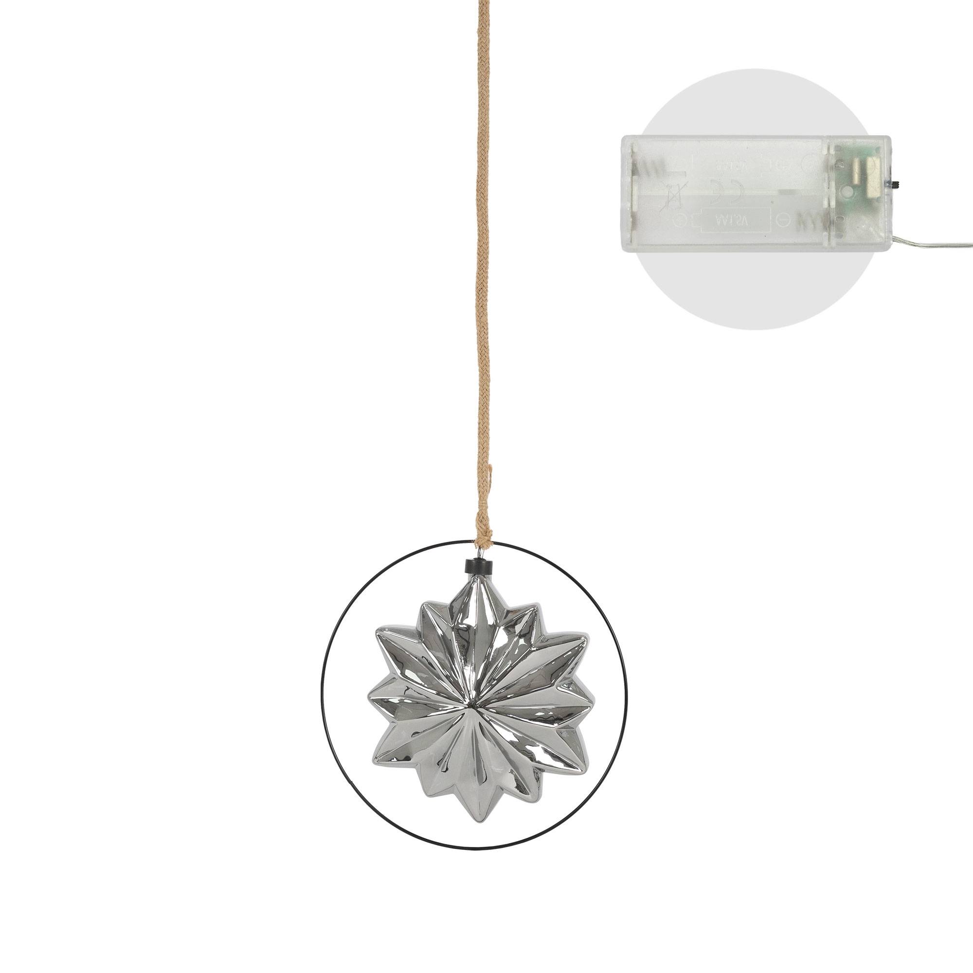 Étoile de Noël LED décoration en verre/métal étoile lumineuse suspendue Ø18 cm - Image 2