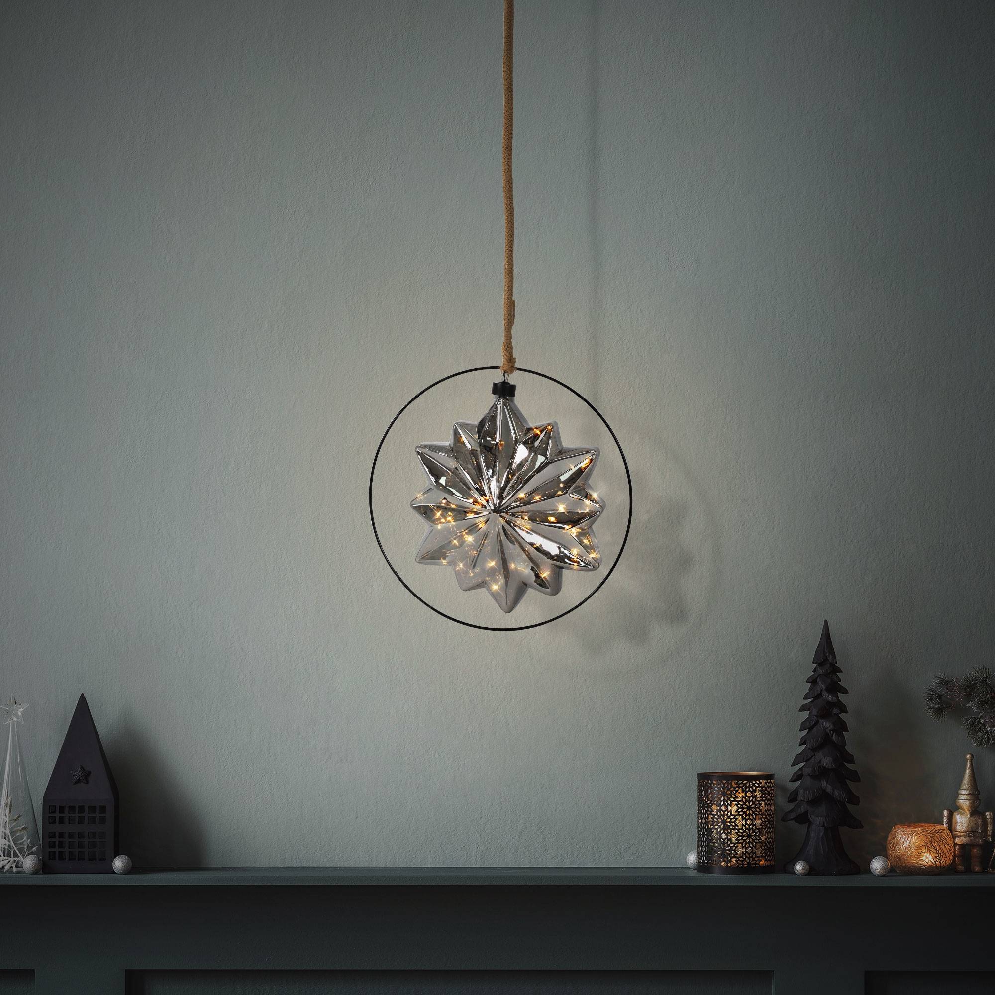 Étoile de Noël LED décoration en verre/métal étoile lumineuse suspendue Ø18 cm - Image 7