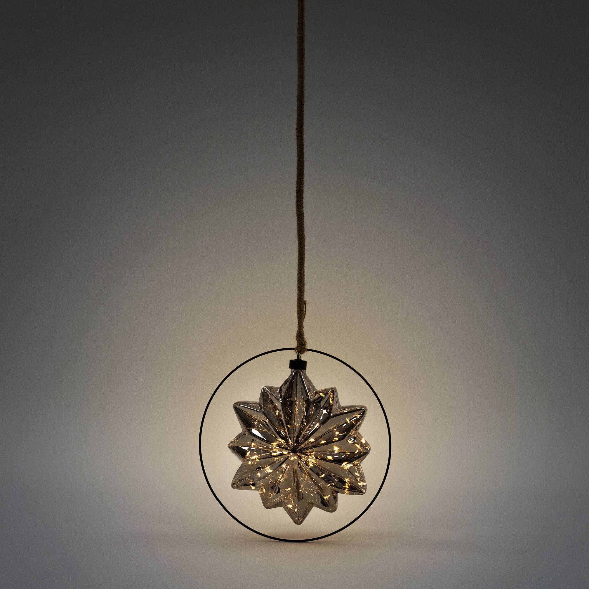 Étoile de Noël LED décoration en verre/métal étoile lumineuse suspendue Ø18 cm - Image 5