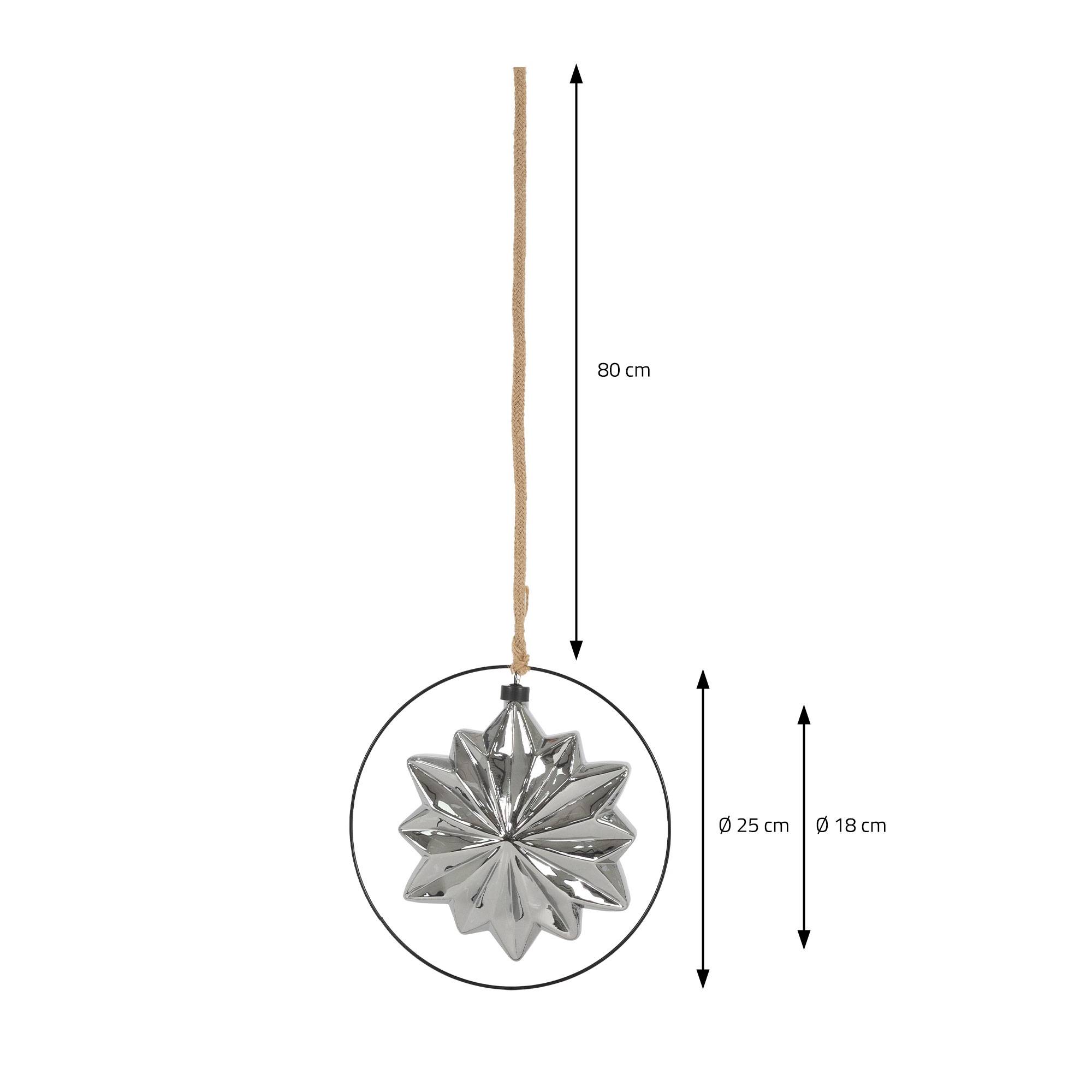 Étoile de Noël LED décoration en verre/métal étoile lumineuse suspendue Ø18 cm - Image 6
