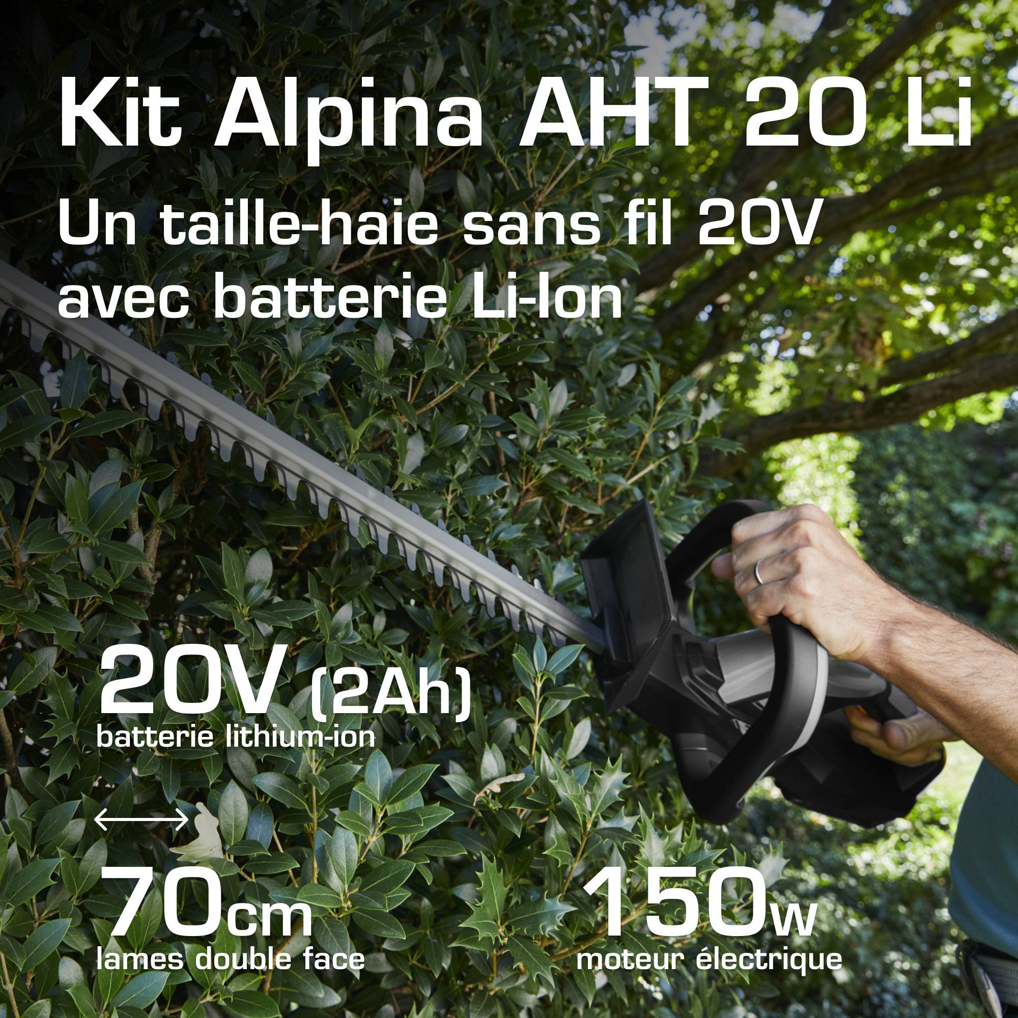 Alpina - Taille-haie sans fil AHT 20 Li K, lames 70 cm, batterie 20V 2Ah, moteur 150W - ALPINA - Image 2