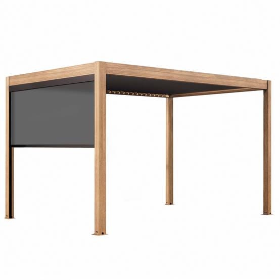 Oviala - Pergola bioclimatique autoportée et motorisée éclairée 3x4m et 1 store Kavala - Oviala - Image 2